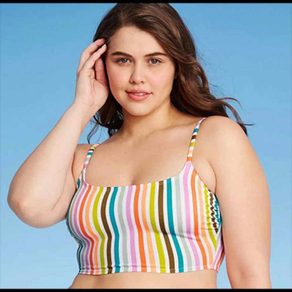 Xhilaration bikini top multi color strip Size M